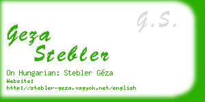 geza stebler business card